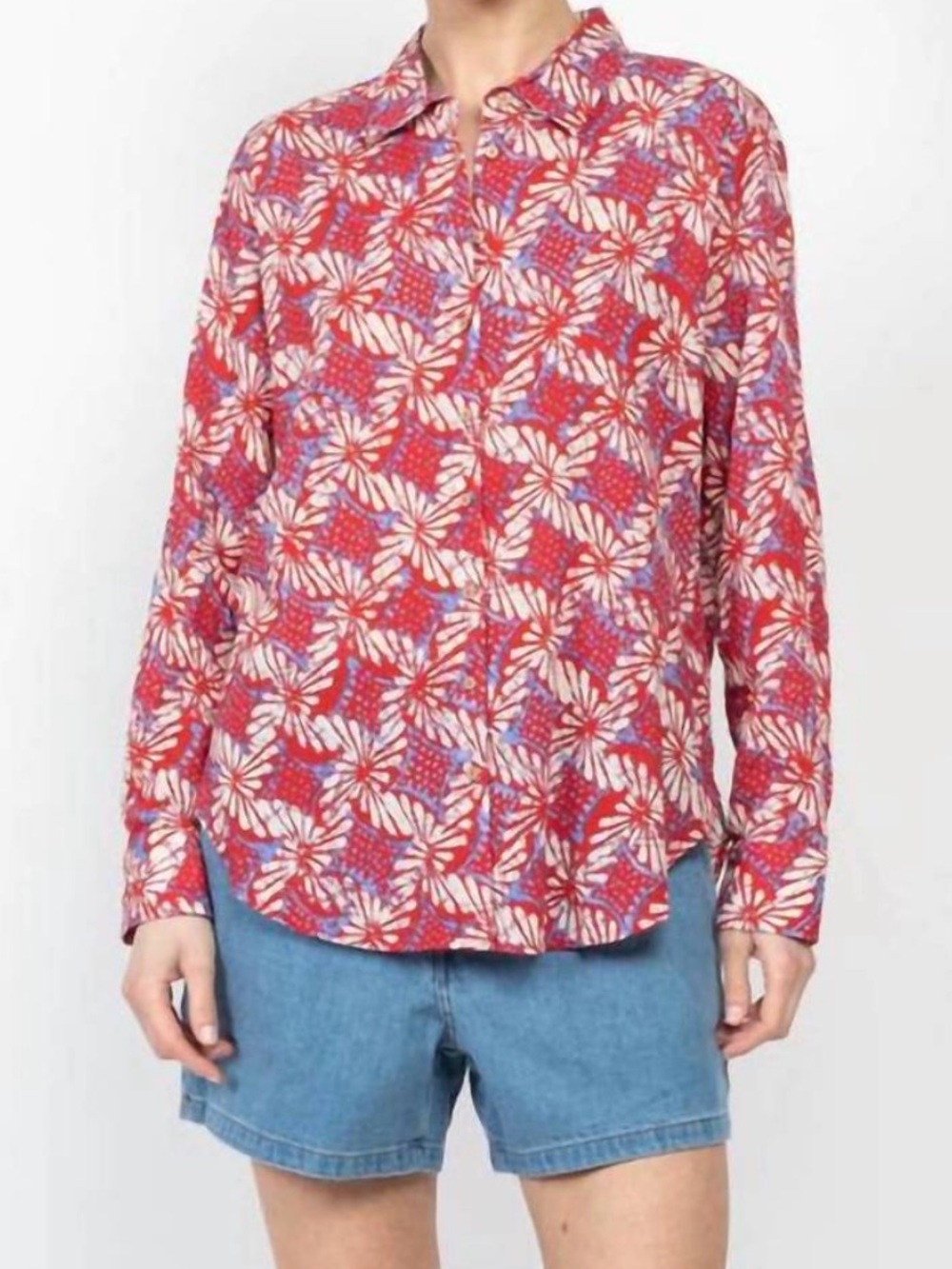 Xirena Beau Ruby Petal Pink Red Button Down